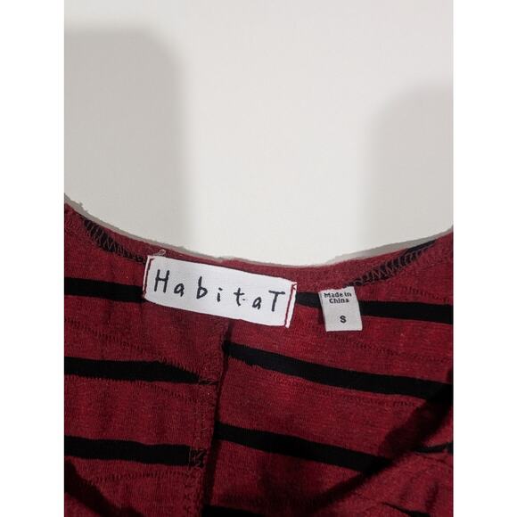 Habitat Dress Womens Small Red Black Textured Knit Knee Length - Picture 5 of 11